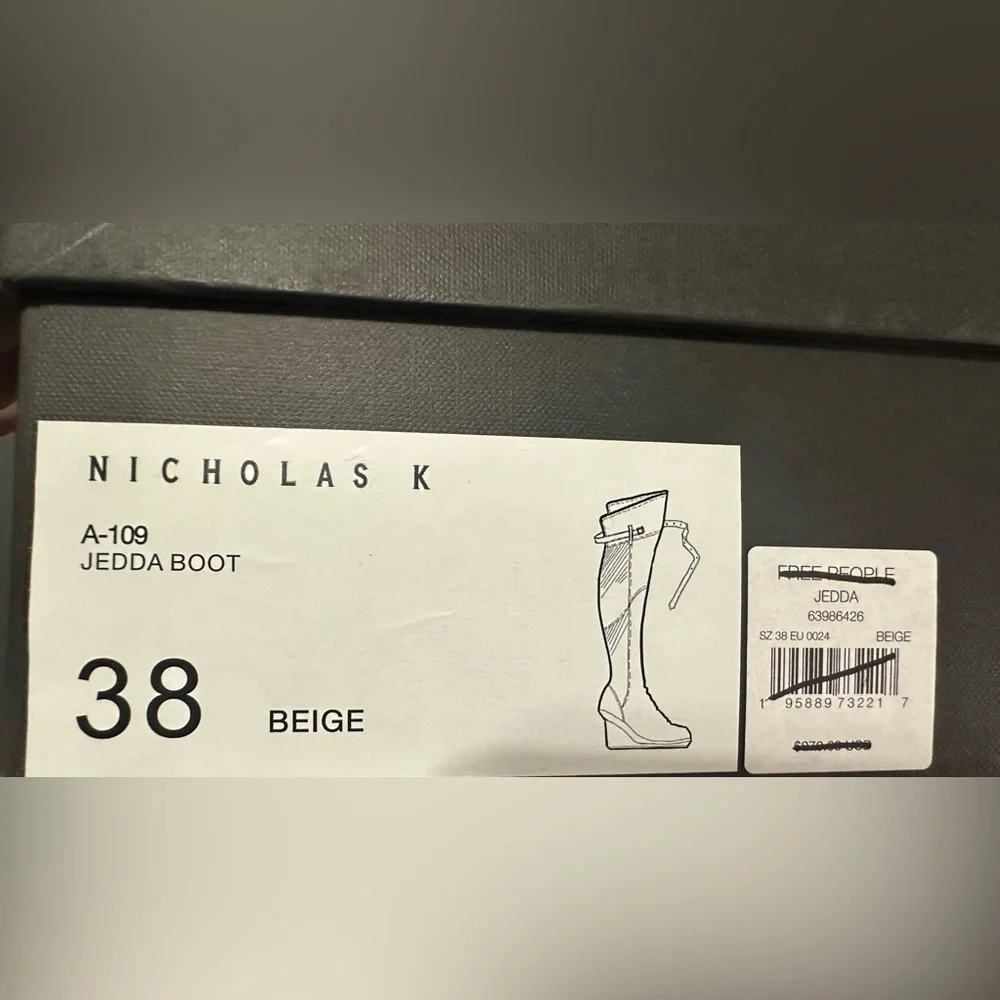 NEW Nicholas K Jedda Platform Boots Beige Sz 38 NIB